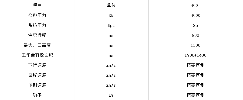 400噸復(fù)合板材多層熱壓機(jī)技術(shù)參數(shù)